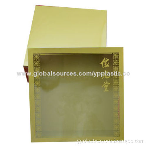 Golden Color Printed Plastic Packaging Box, 0.18-1.0mm Thickness Range